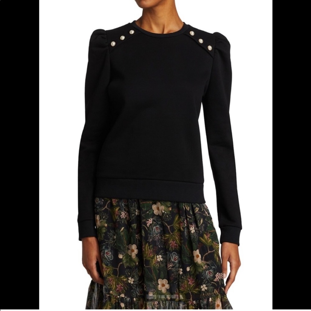 Generation love black sweatshirt with pearl detail